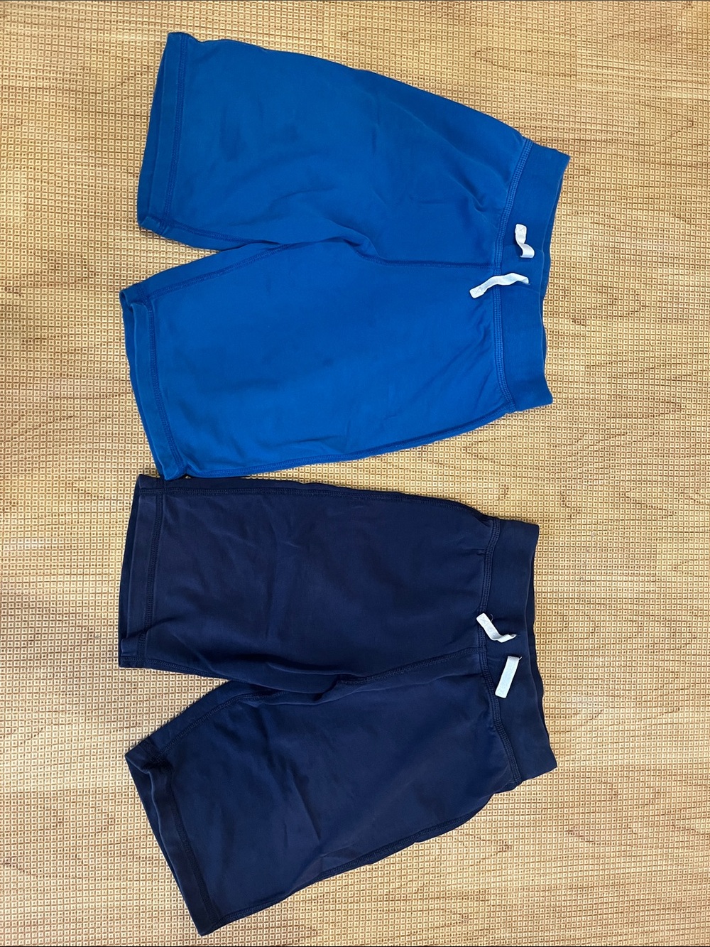Hanna Andersson Blue and Navy Knit Shorts Duo